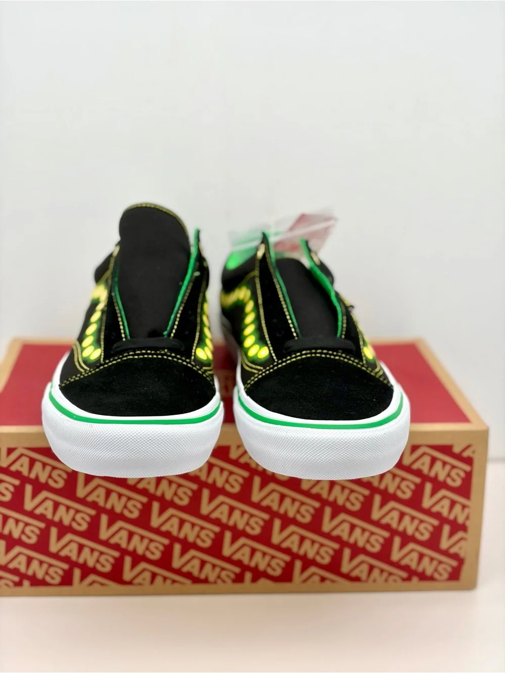 Vans Black & Neon Green Old Skool Pro Sneakers